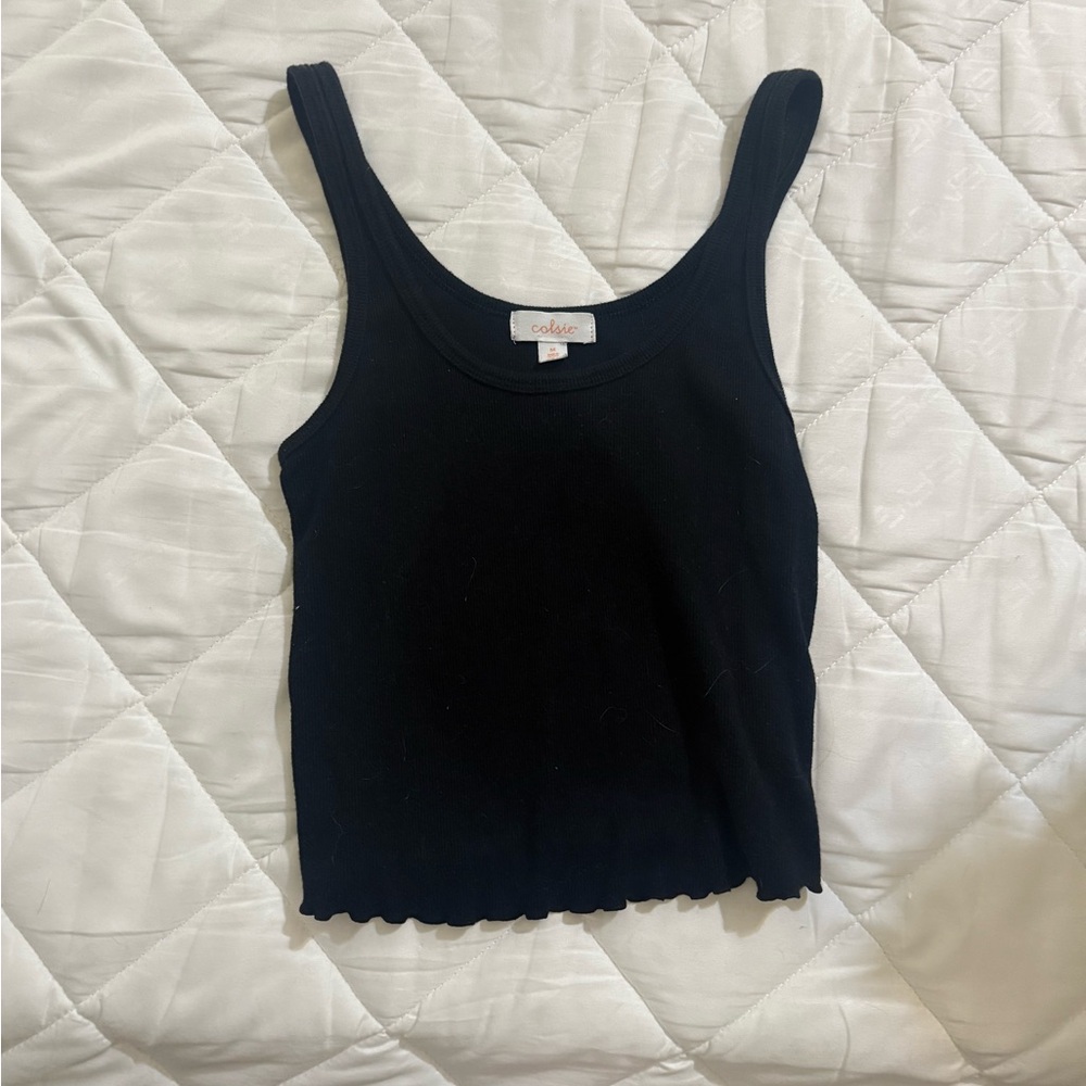 Black Sleeveless Tank Top
